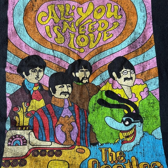 The Beatles Black Tee with Colorful Graphic - Picture 2 of 4